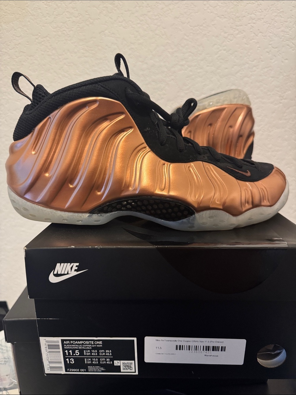 Nike Foamposite One in Metallic Copper and Black